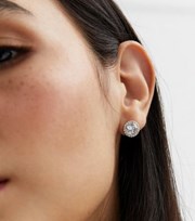 New Look Crystal Cubic Zirconia Circle Stud Earrings